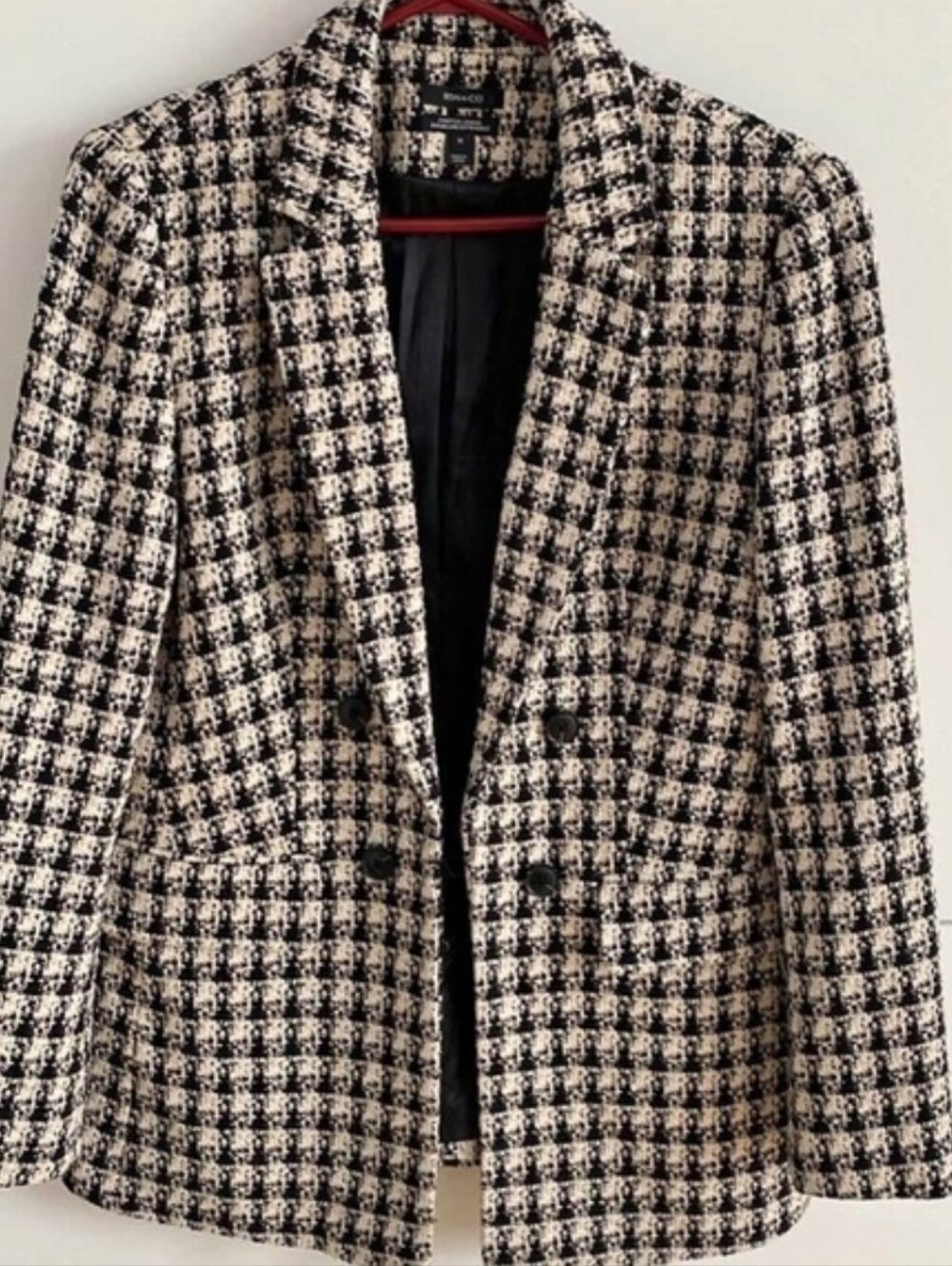 RW&CO. Black and Cream Houndstooth structured Blazer